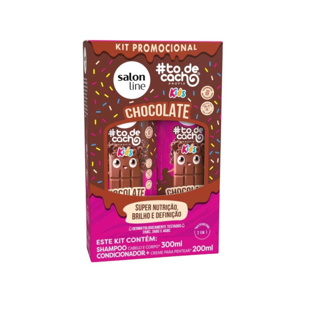 Kit Salon Line Shamp 300ml + Cond 200ml Kids Chocolate Cachos