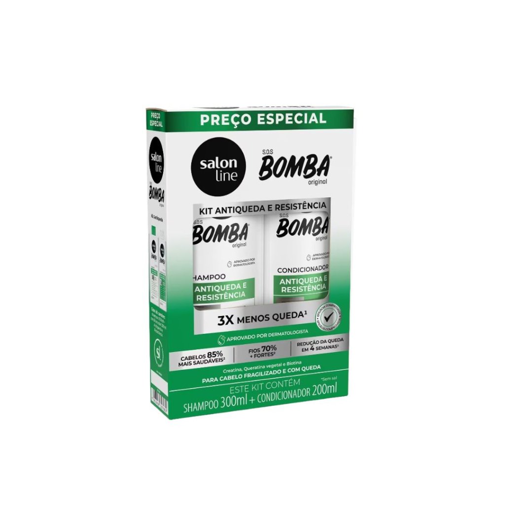 Kit Salon Line Shamp 300ml + Cond 200ml SOS Bomba Antiqueda