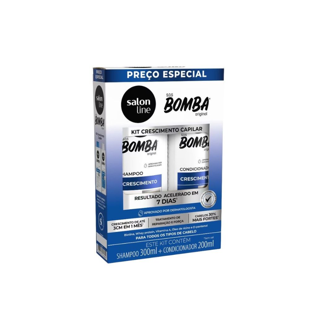 Kit Salon Line Shamp 300ml + Cond 200ml  Crescimento Capilar