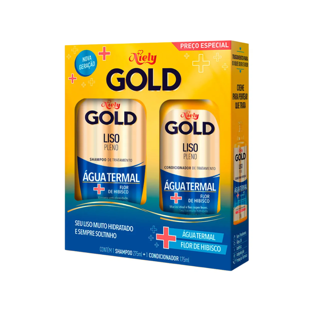 Kit Gold Shamp 275ml + Cond 175ml Liso Pleno