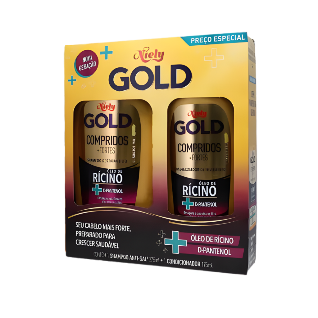 Kit Gold Shamp 275ml + Cond 175ml Compridos+ Fortes