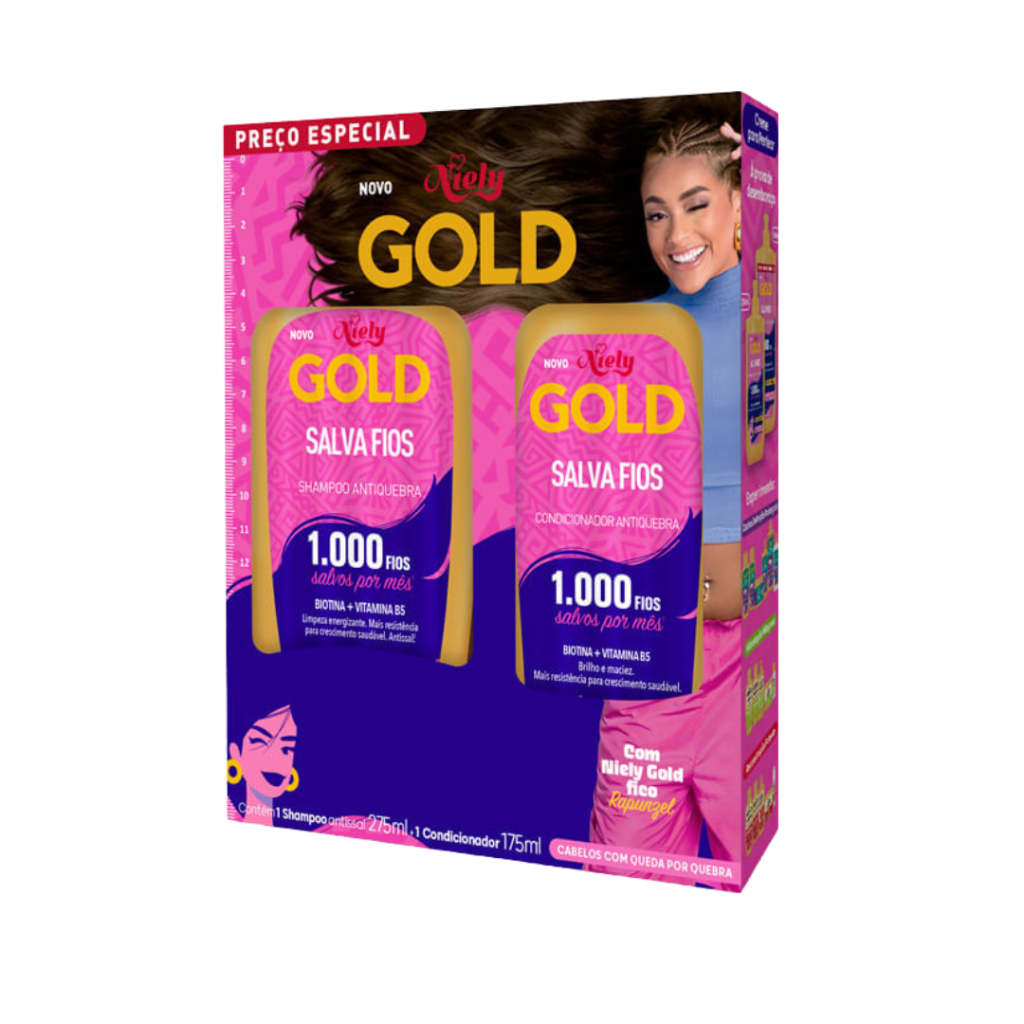 Kit Gold Shamp 275ml + Cond 175ml Salva Fios