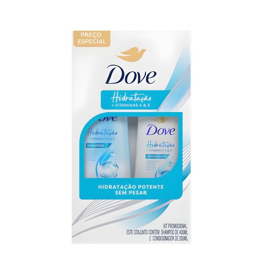 Kit Dove Shamp 400 + Cond 200ml Hidrataçao+Vitaminas 