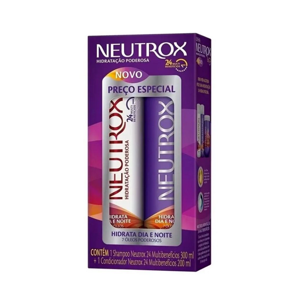 Kit Neutrox Shamp 300 + Cond 200ml 24 Multi Beneficios