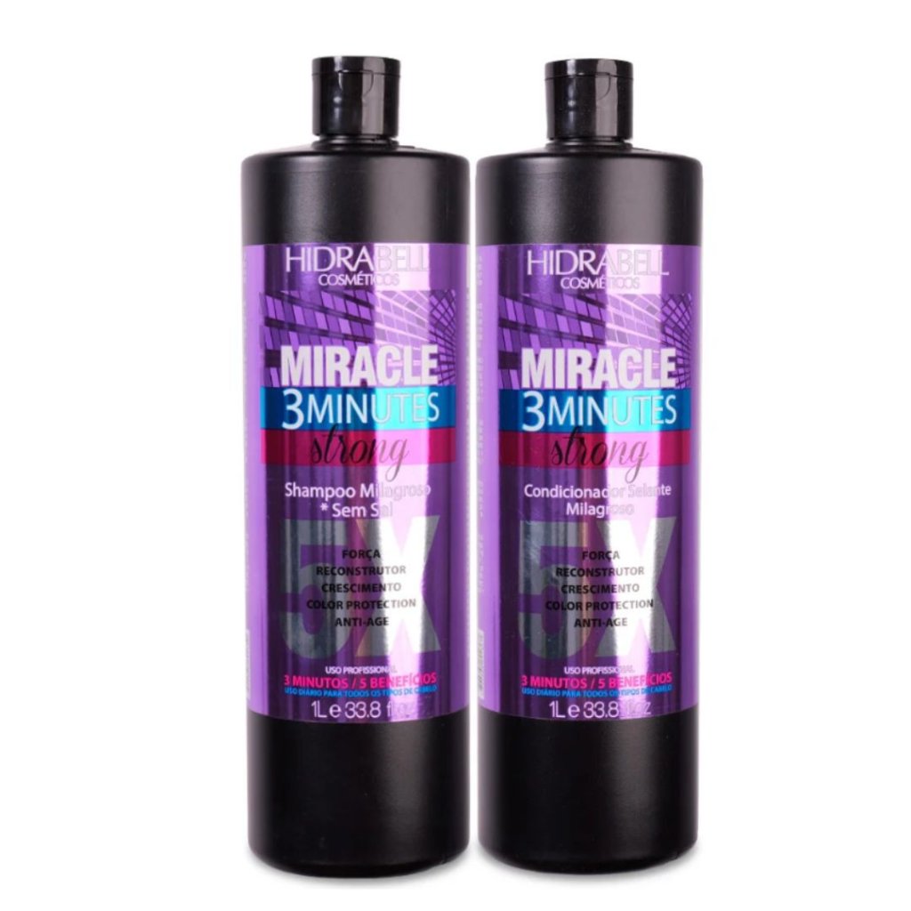 Kit Hidrabell Shamp + Cond 1L Miracle Strong