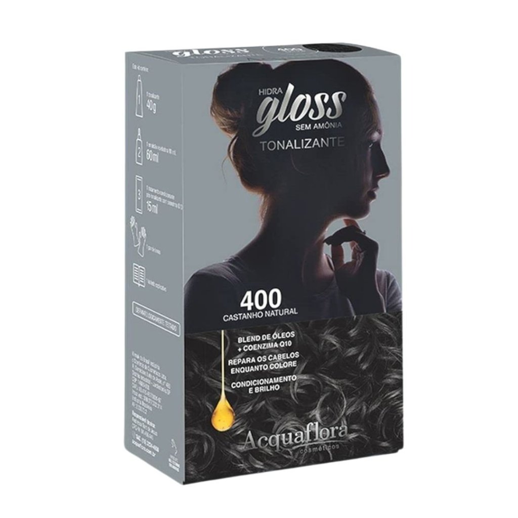 Tonalizante Castanho Médio Hidra Gloss Acquaflora 400