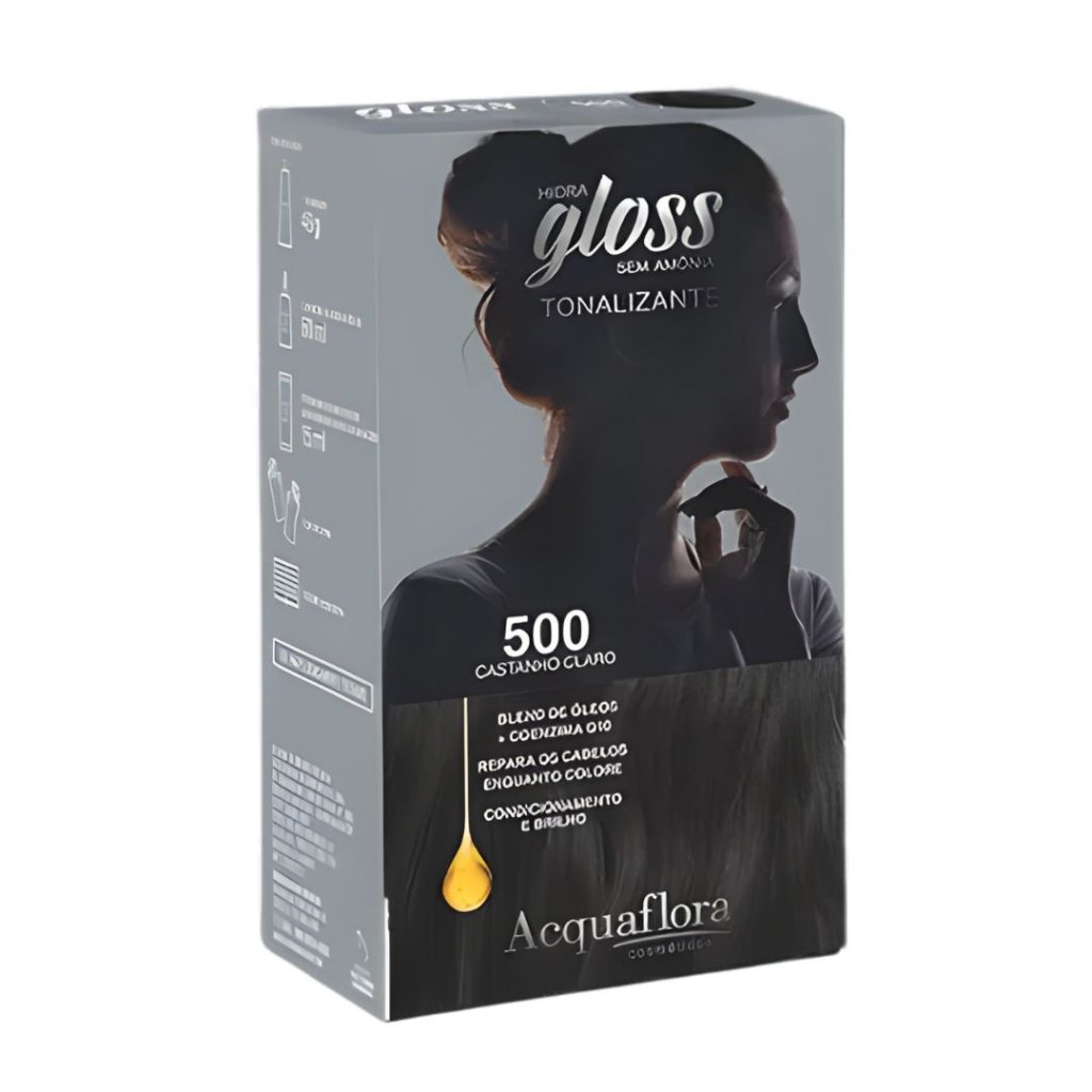 Tonalizante Castanho Claro Hidra Gloss Acquaflora 500