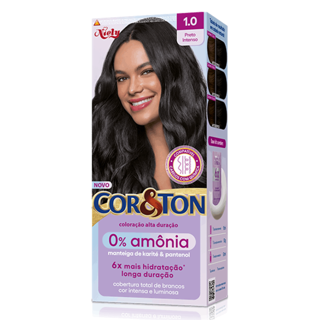 Tonalizante Preto Cor&ton 1.0 