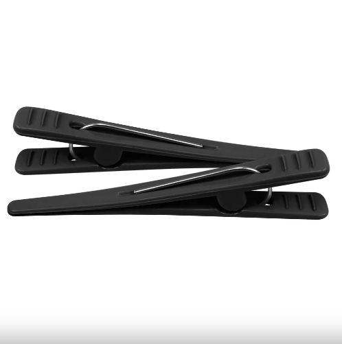 Clips Plástico Simples Preto com 12 un