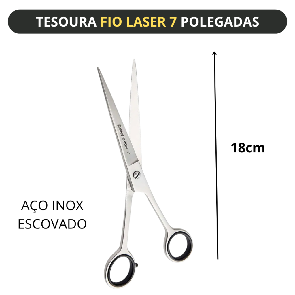 Tesoura Fio Laser 7 Polegadas Inox Marco Boni 