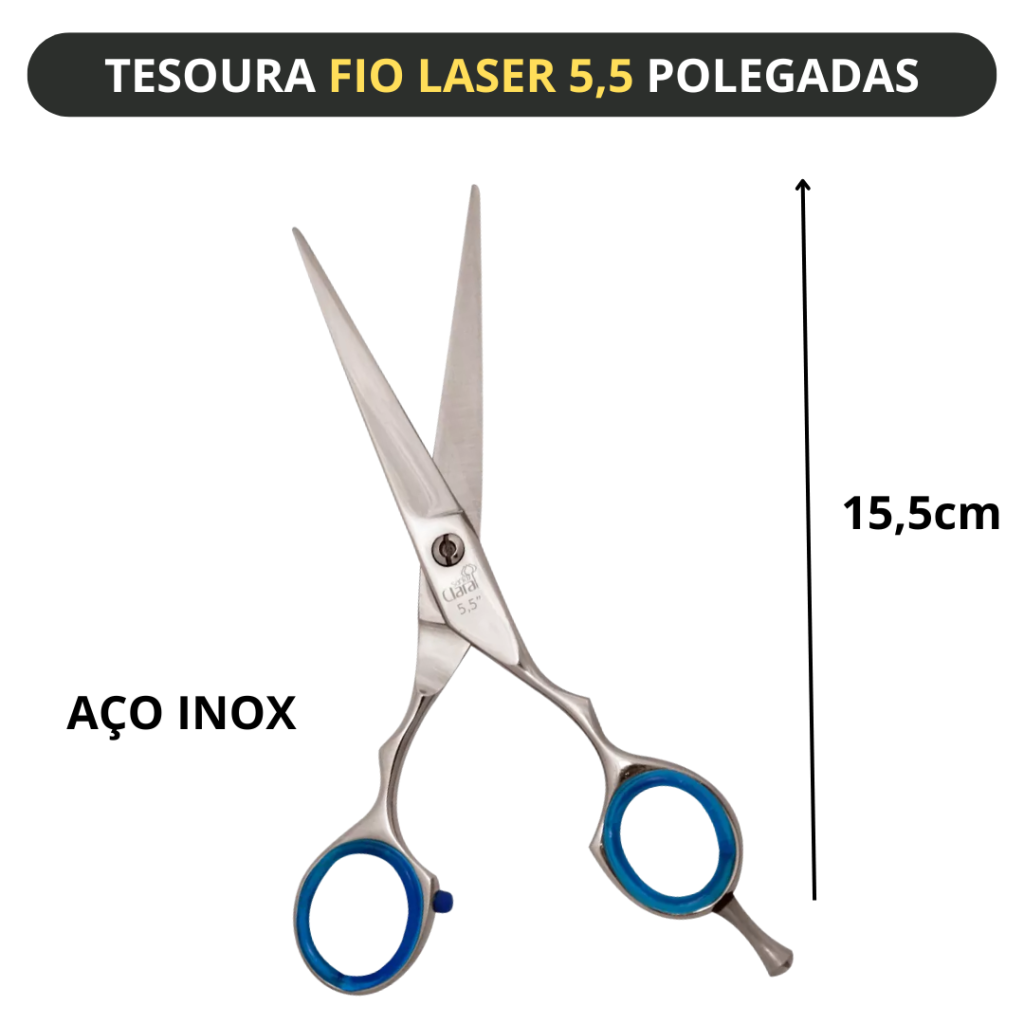 Tesoura Fio Laser 5,5 Polegadas Santa Clara