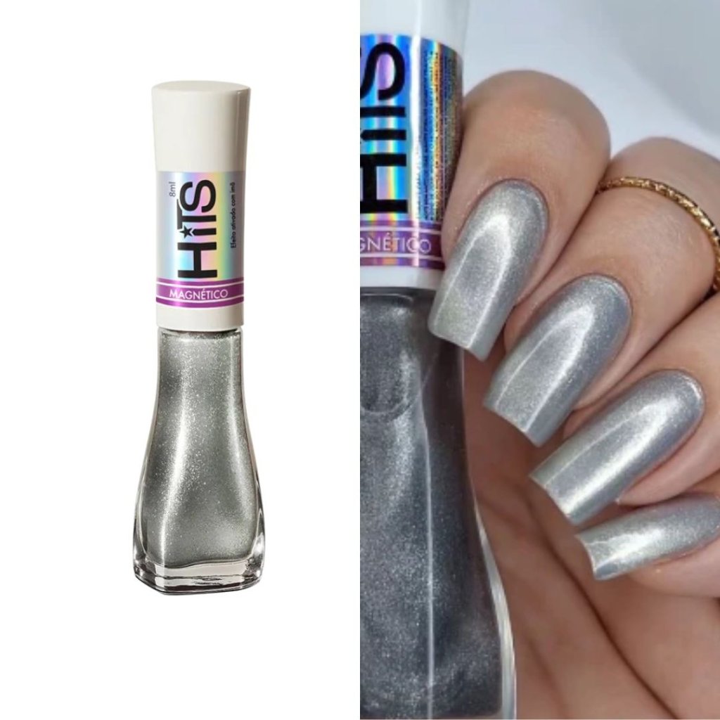 Esmalte Prata Hits Magnético Top Coat 8ml