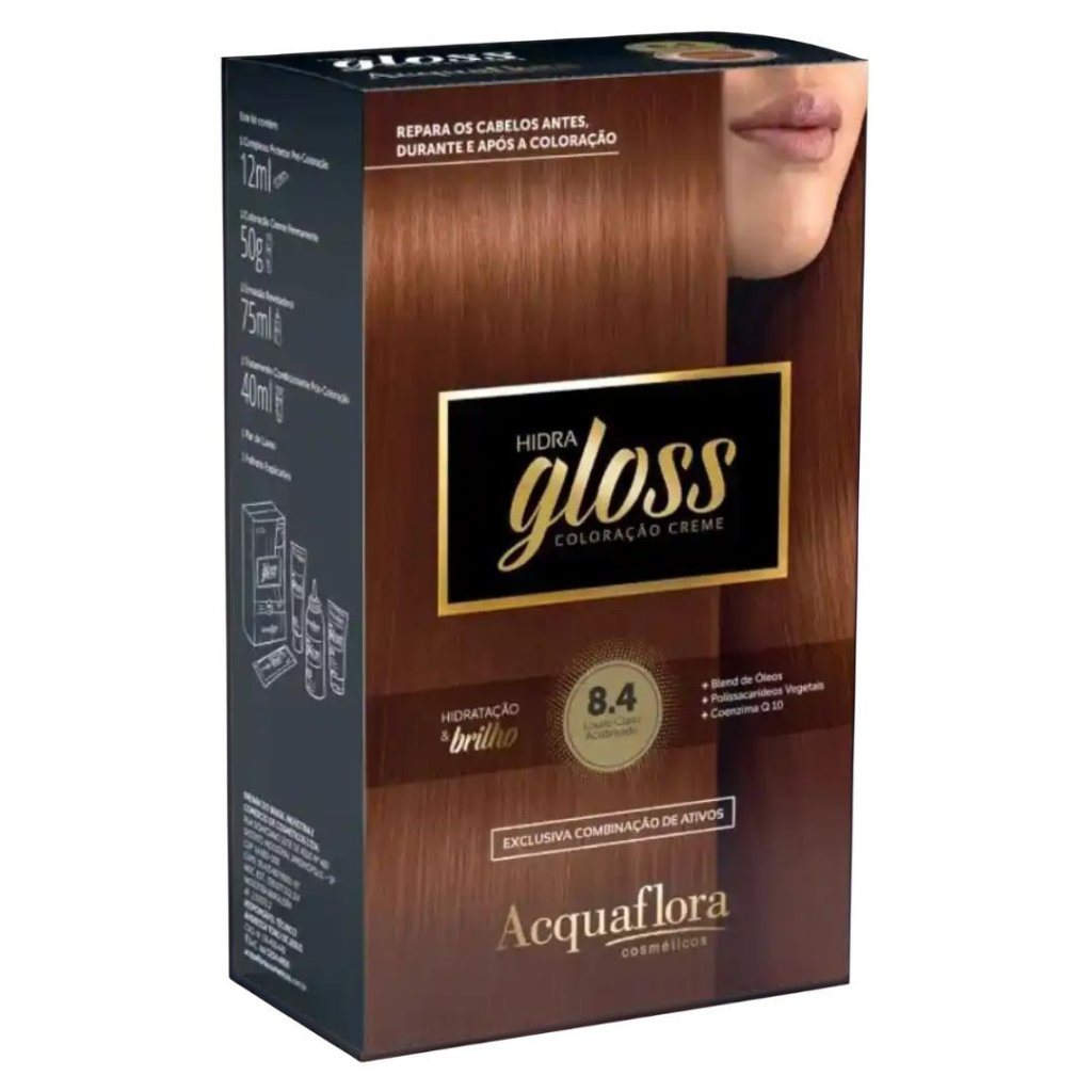Tinta Cobre Kit Acquaflora Hidra Gloss 8.4