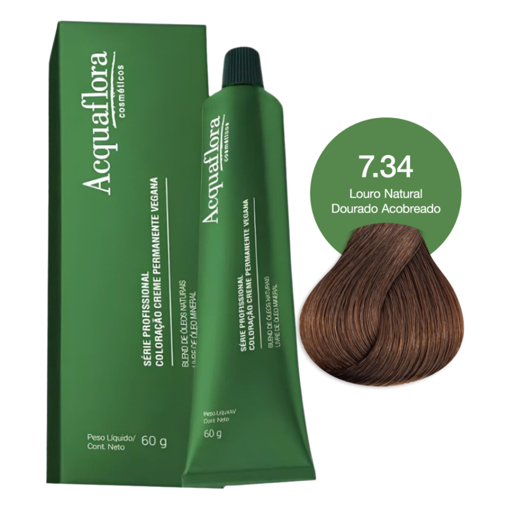Tinta Cobre Acquaflora Vegana 7.34