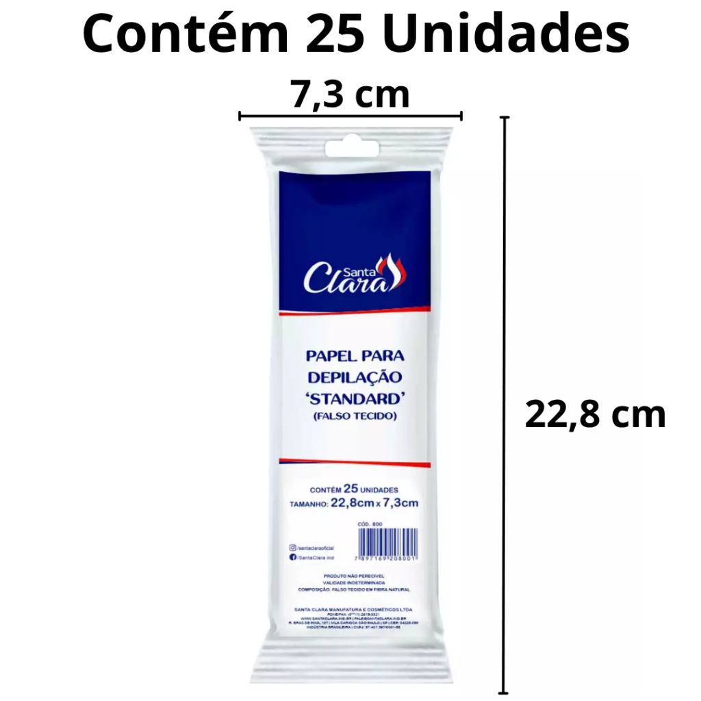 Papel Depilação Standart Falso Tecido 25 Un