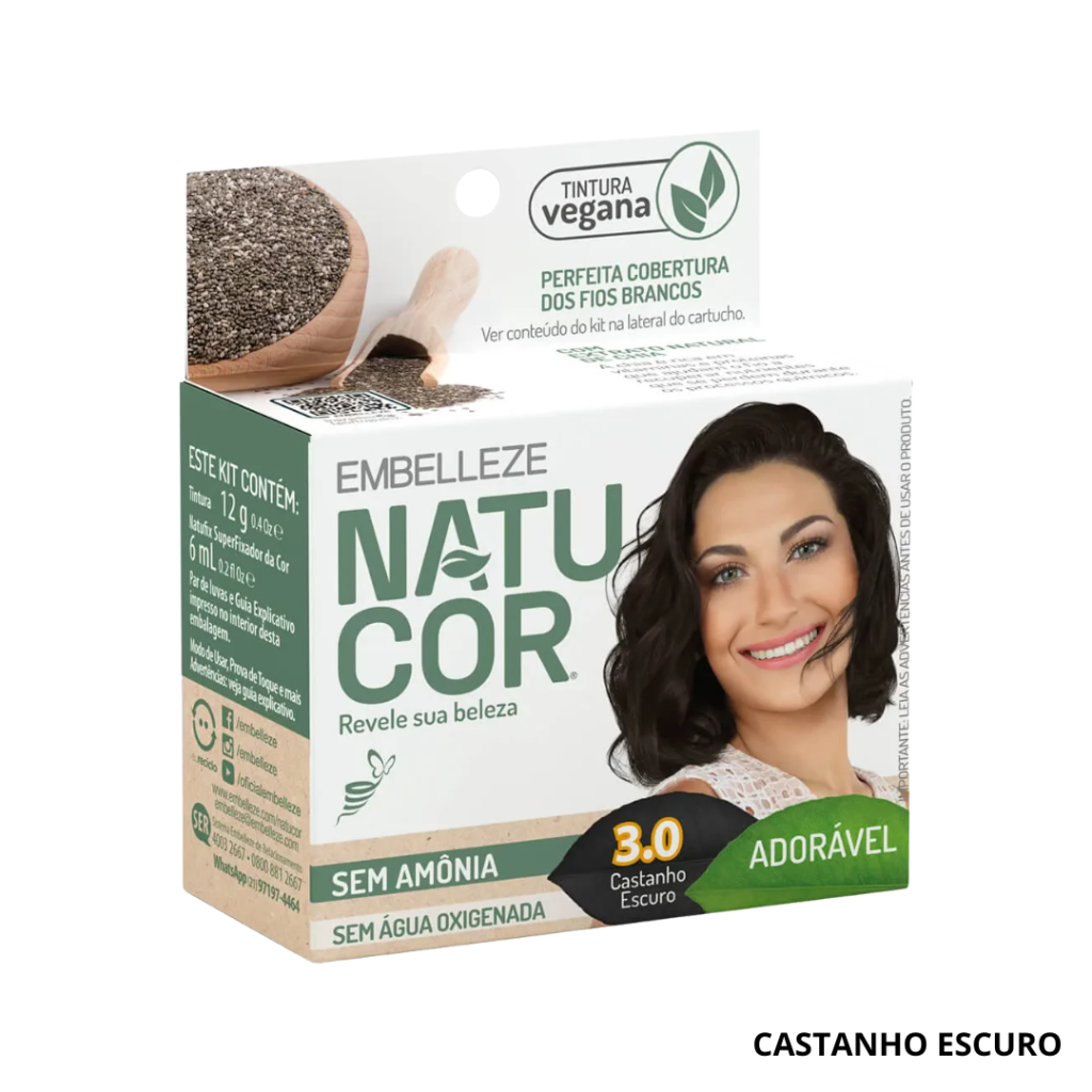 Tonalizante Castanho Escuro Natucor 3.0 