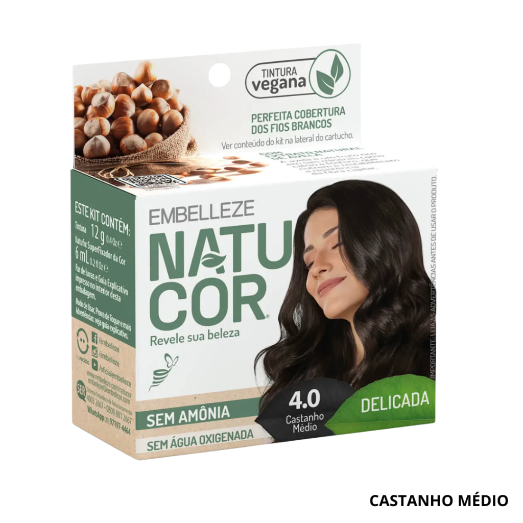 Tonalizante Castanho Médio Natucor 4.0 