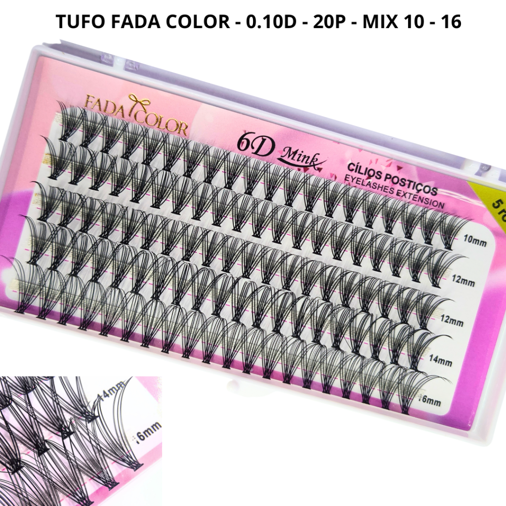 Tufinho Fada Color 20P - 0.10D - Mix 10 ao 16mm 