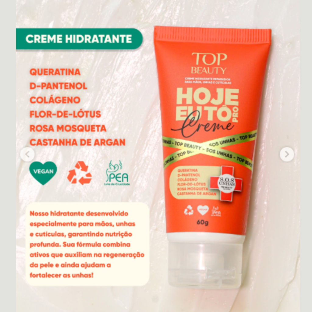Creme Top Beauty Hidratante Mãos 60g  