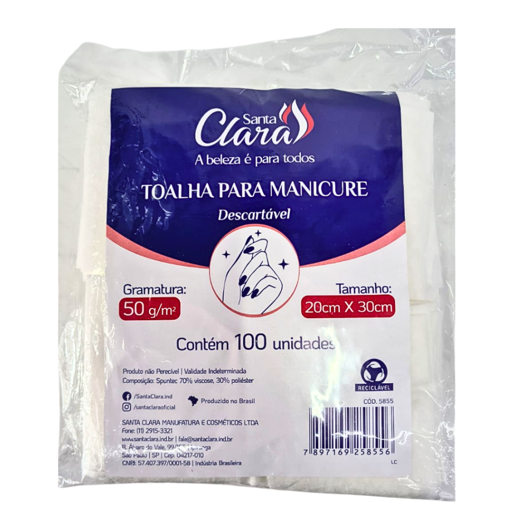 Toalha Manicure Descartável Santa Clara 100un