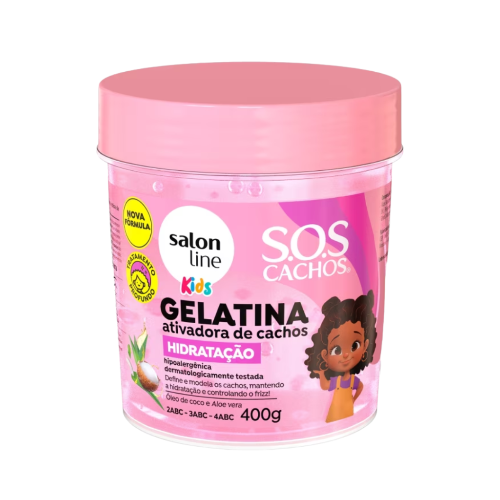 Gelatina Salon Line SOS Cachos Kids Ativadora Rosa 400g 