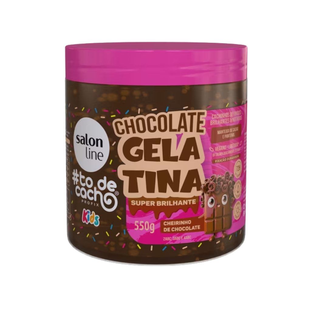 Gelatina Salon Line To de Cachos Kids Chocolate 550g
