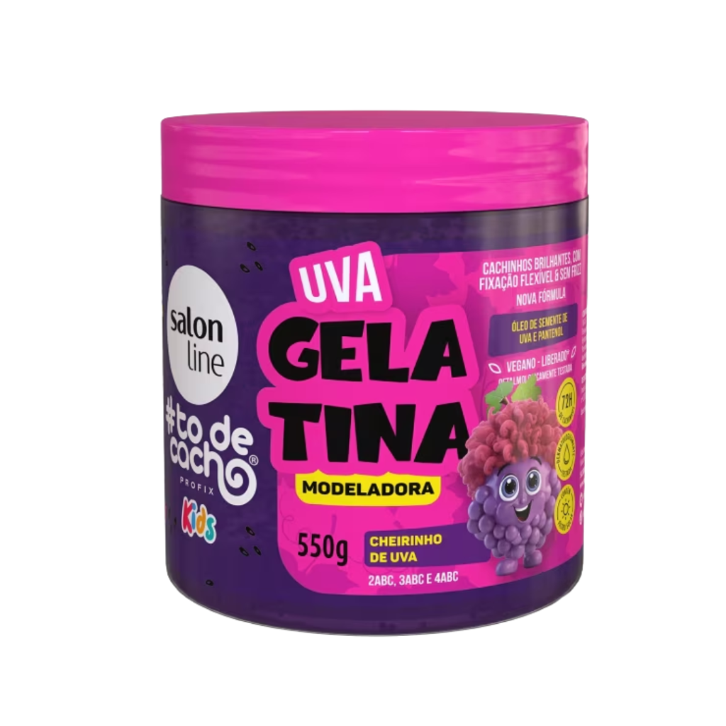 Gelatina Salon Line To de Cachos Kids Uva 550g