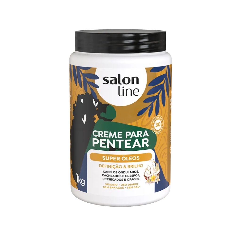 Creme de Pentear 1kg Salon Line Super Óleos Definição e Brilho 