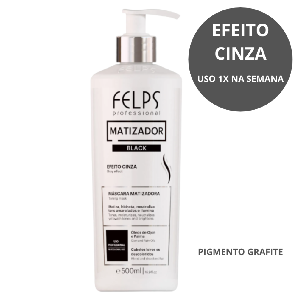 Matizador Loiro Cinza Máscara Felps Black 500ml  
