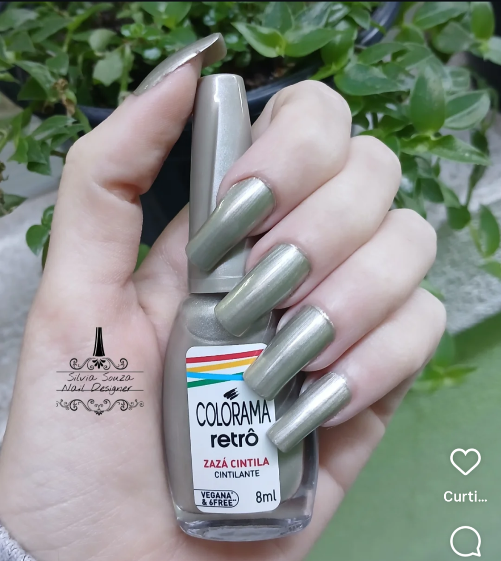Esmalte Prata Colorama Retro Zazá Cintila 
