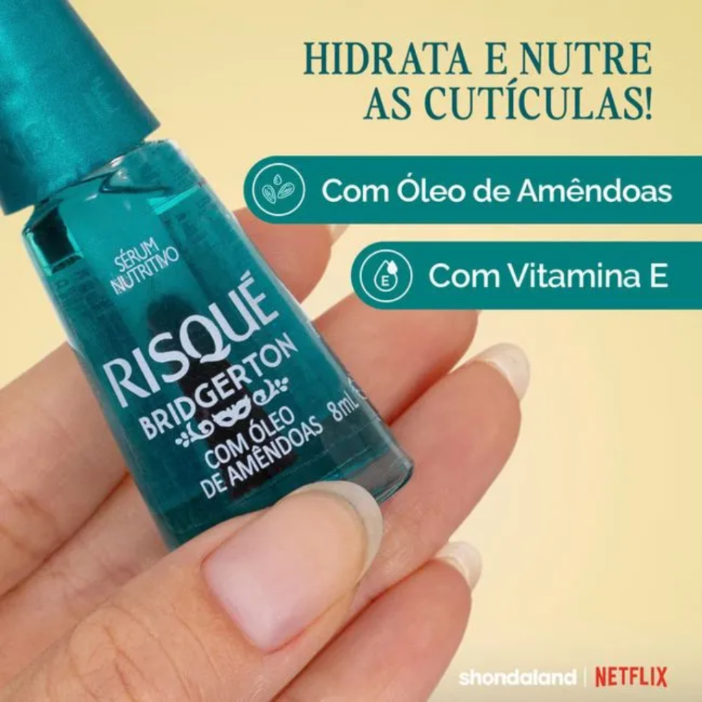 Esmalte Base Risqué Serum Óleo de Amêndoas Bridgerton 