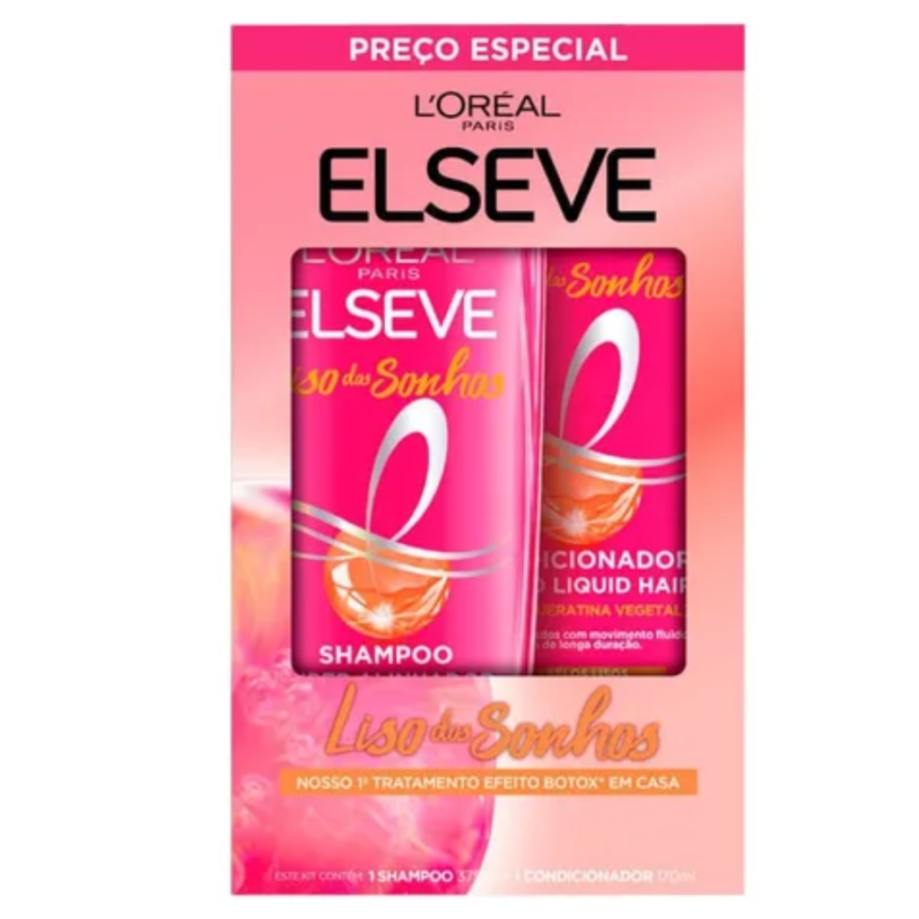 Kit Elseve Shampoo 350ml + Cond 170ml Liso dos Sonhos 