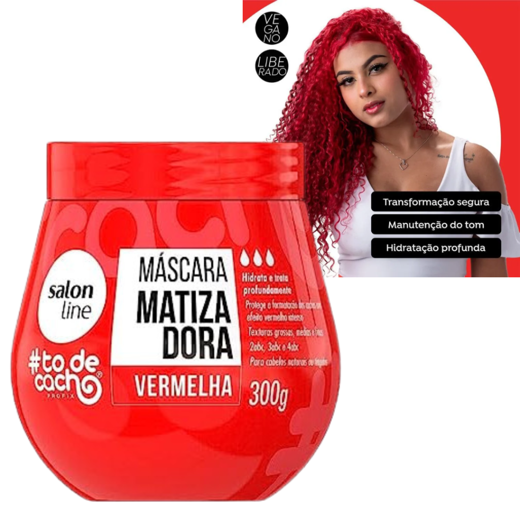 Matizador Vermelho Máscara Salon Line To de Cachos 300g