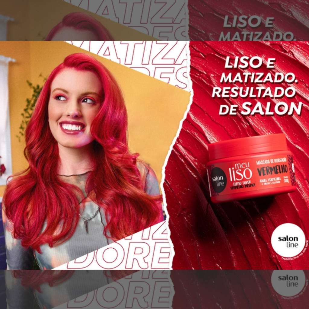 Matizador Vermelho Máscara Salon Line Meu Liso 300g