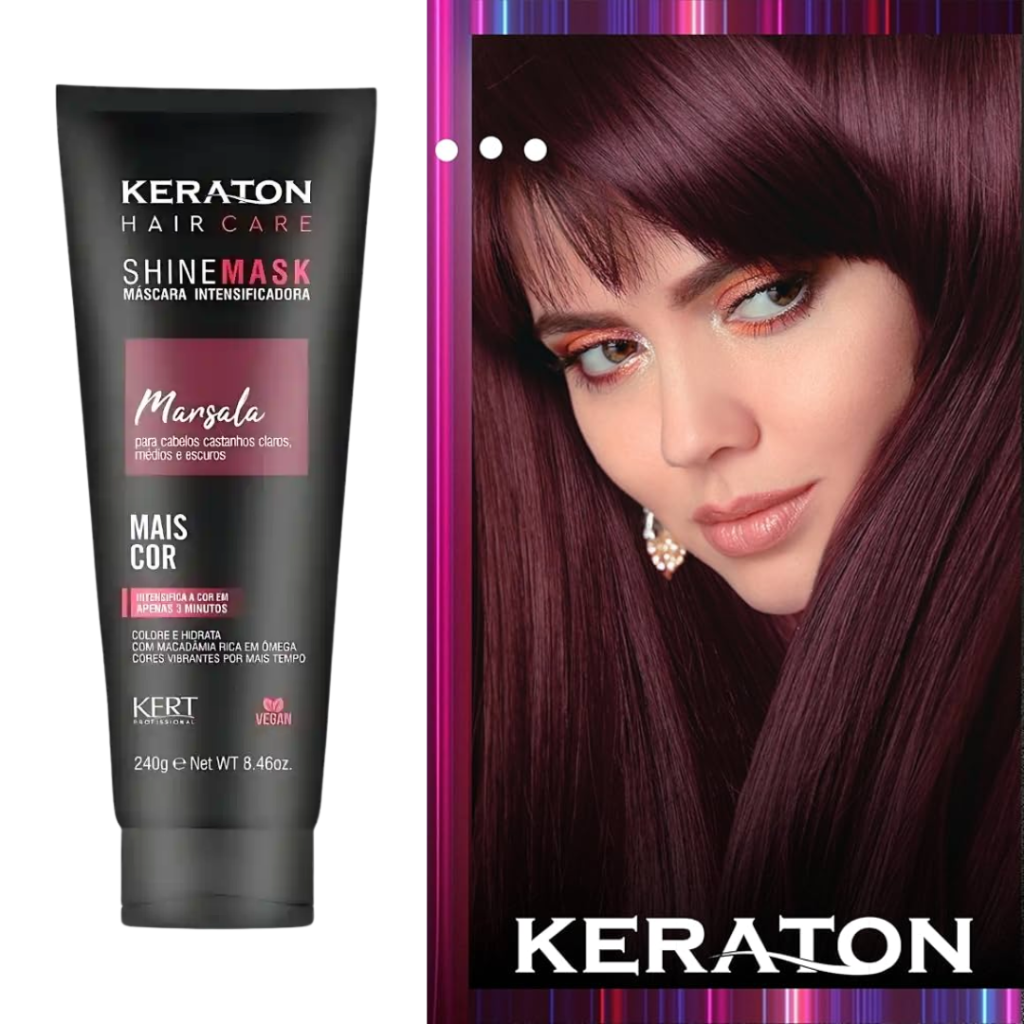Matizador Marsala Máscara Keraton Shine Mask 240g