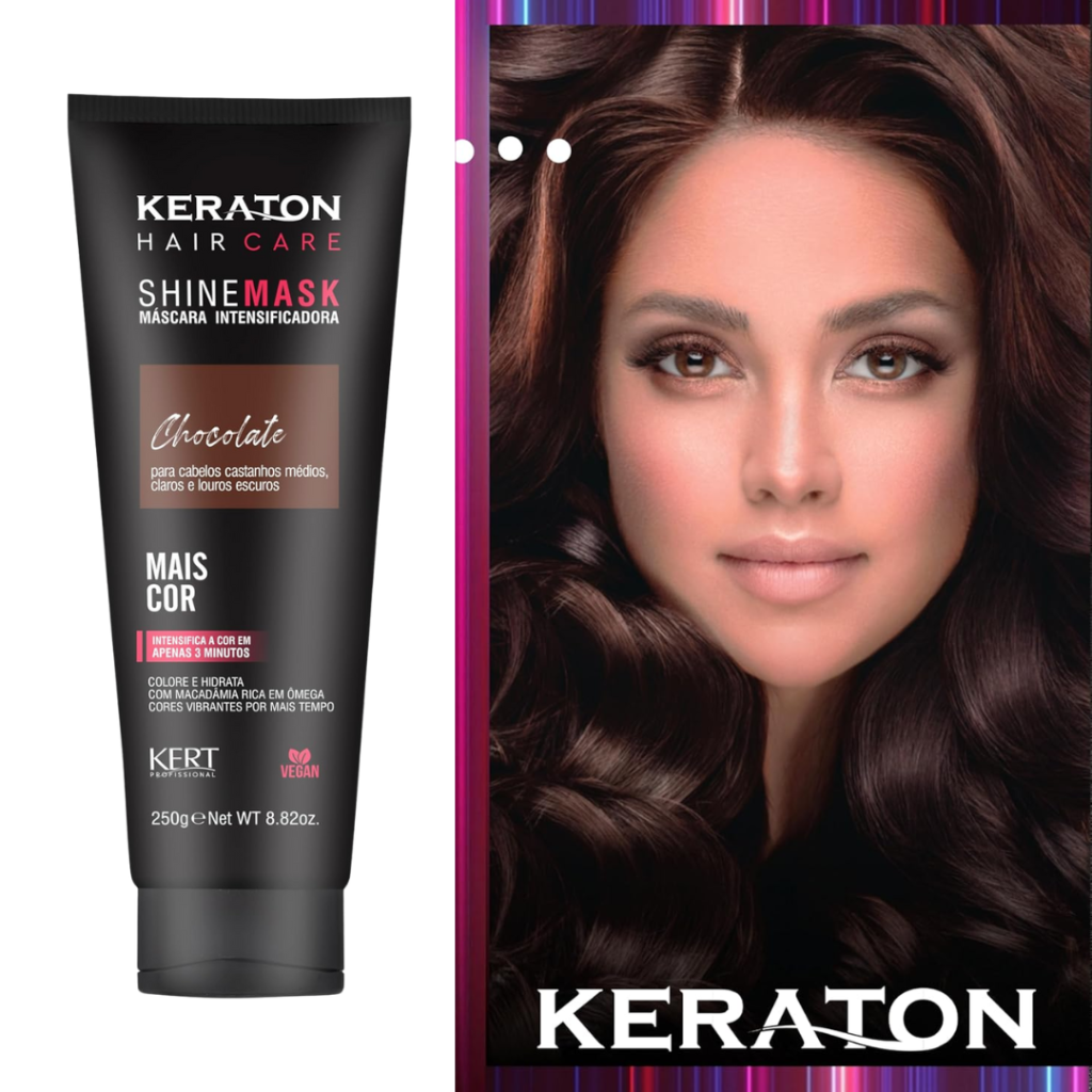 Matizador Marrom Máscara Keraton Shine Mask 240g