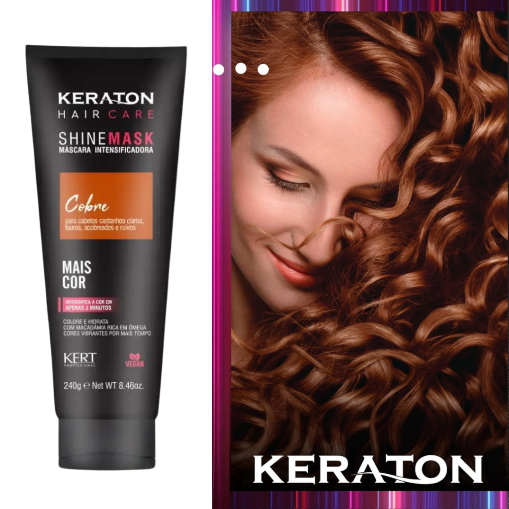 Matizador Cobre Máscara Keraton Shine Mask 240g