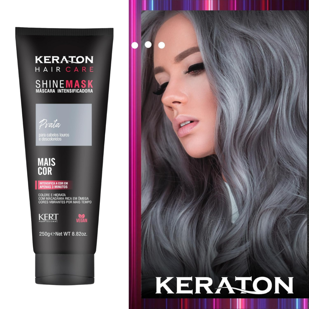 Matizador Loiro Máscara Keraton Shine Mask Prata 240g