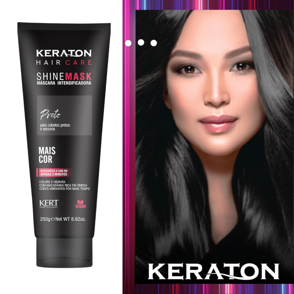 Matizador Preto Máscara Keraton Shine Mask 240g