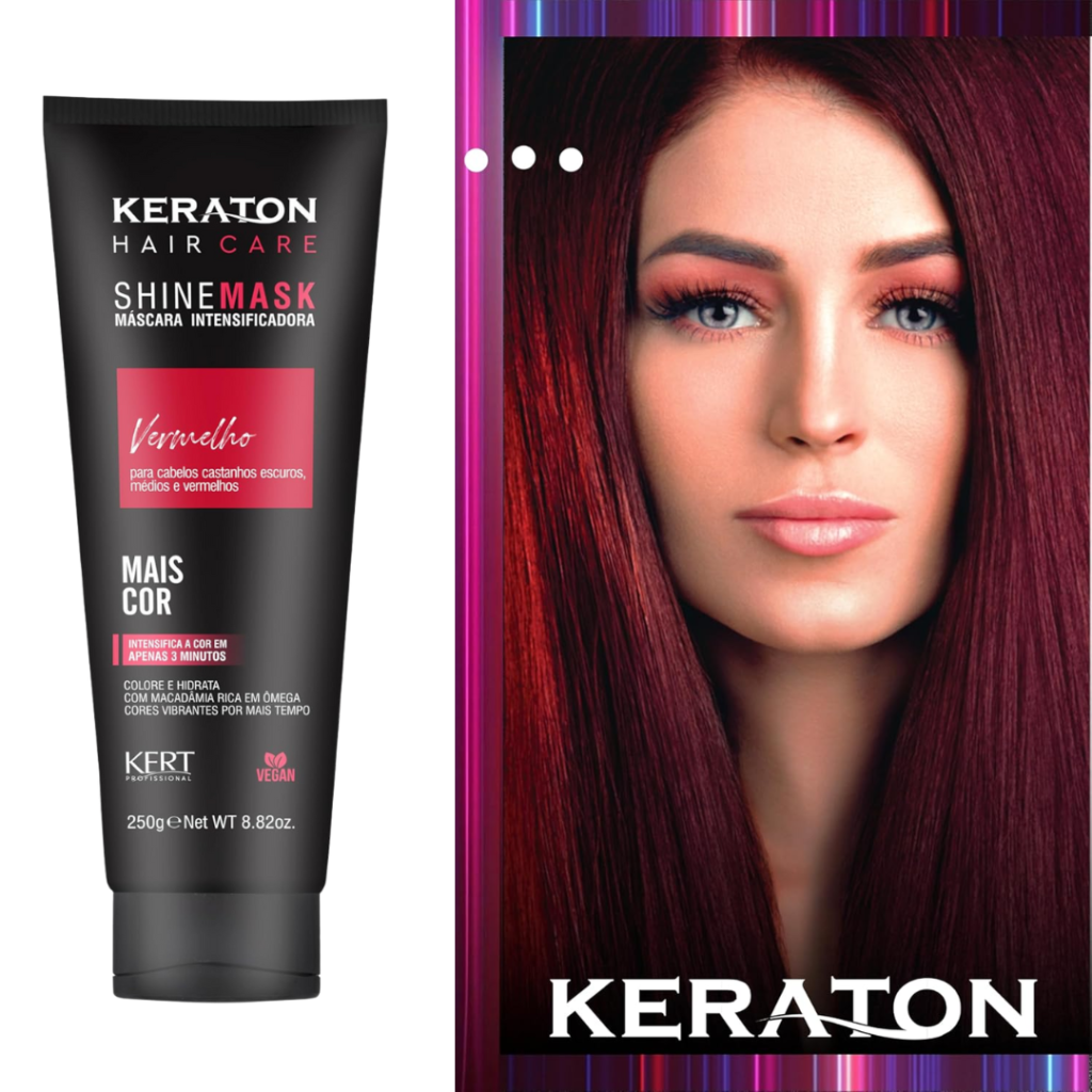 Matizador Vermelho Máscara Keraton Shine Mask 240g