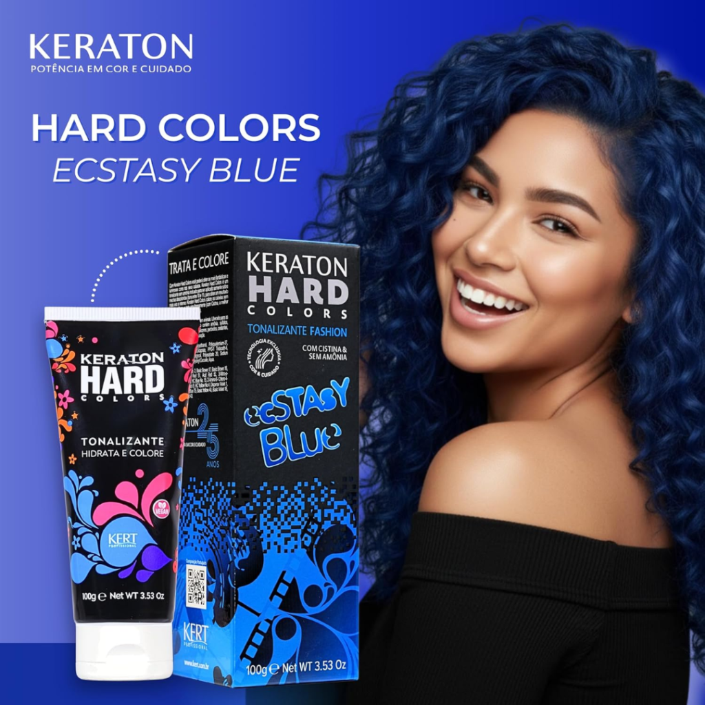 Tonalizante Azul Keraton Hard Color Ecstasy Blue 100g