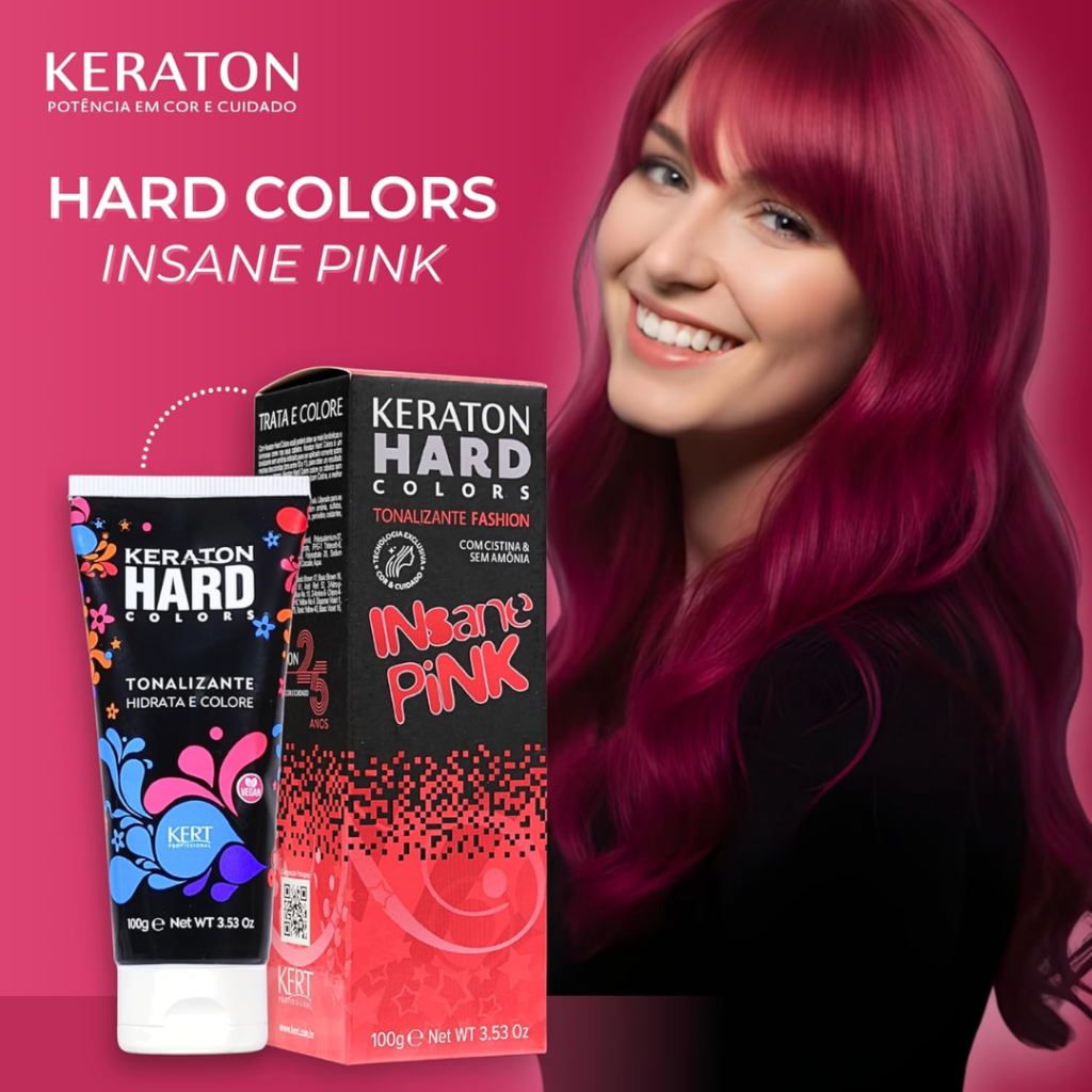 Tonalizante Rosa Keraton Hard Color Insane Pink 100g