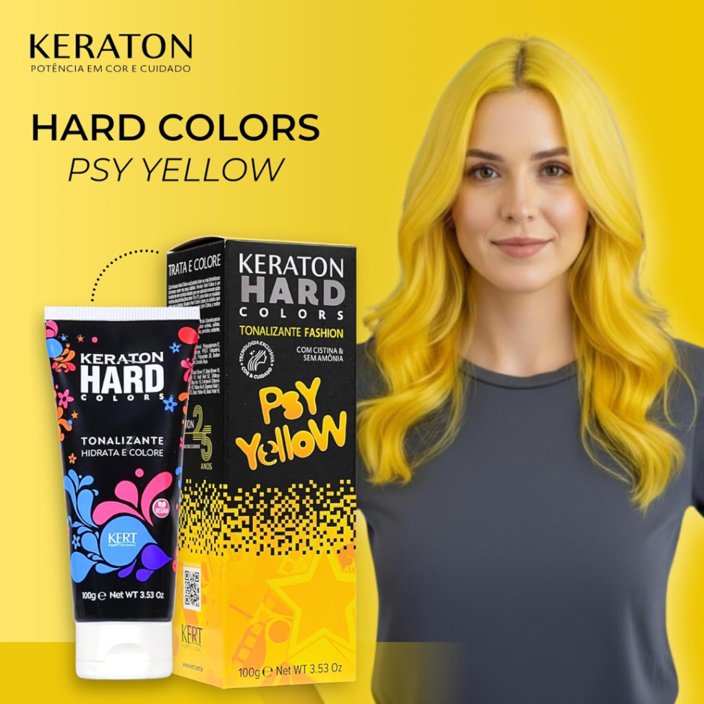 Tonalizante Amarelo Keraton Hard Color Psy Yellow 100g 