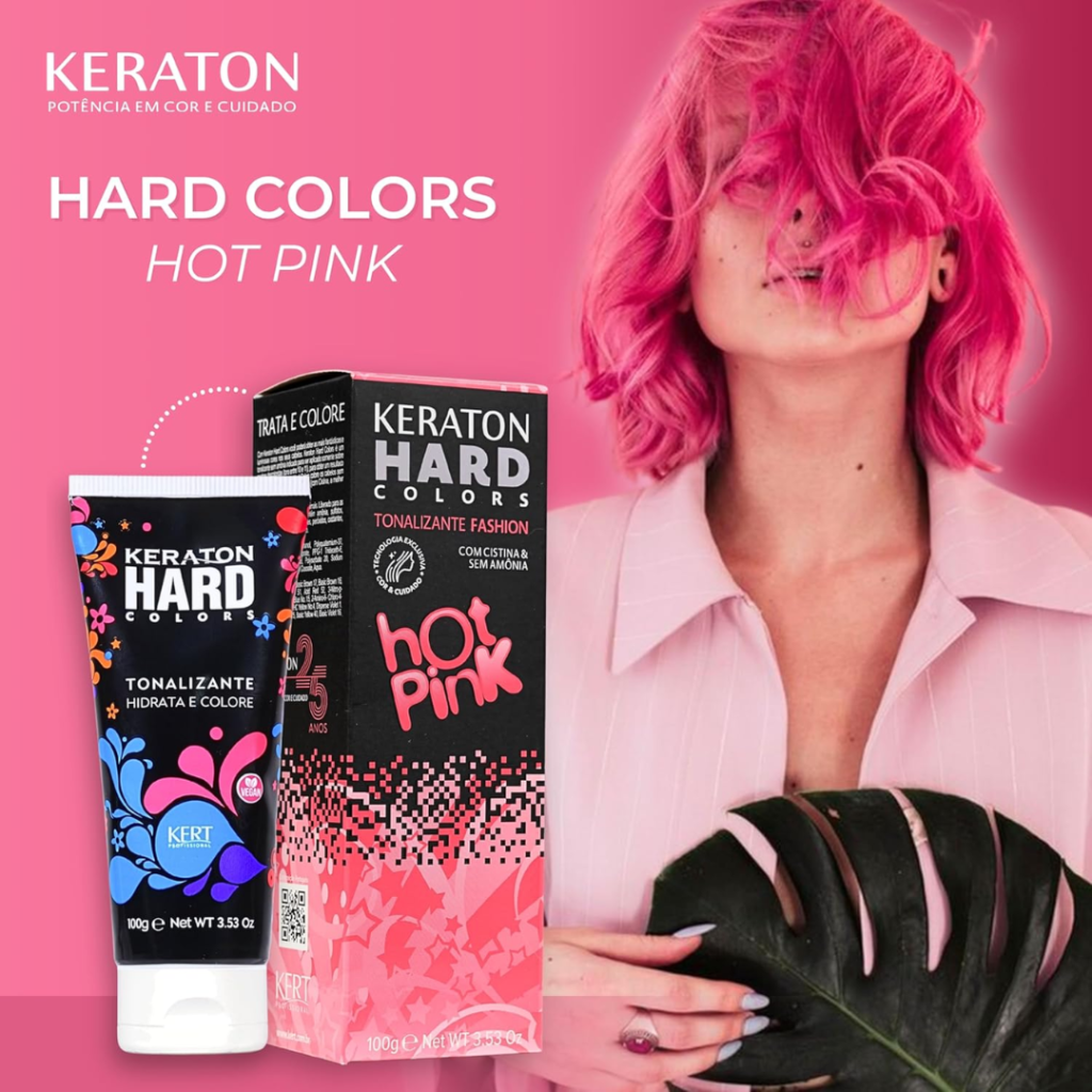 Tonalizante Rosa Keraton Hard Color Hot Pink 100g