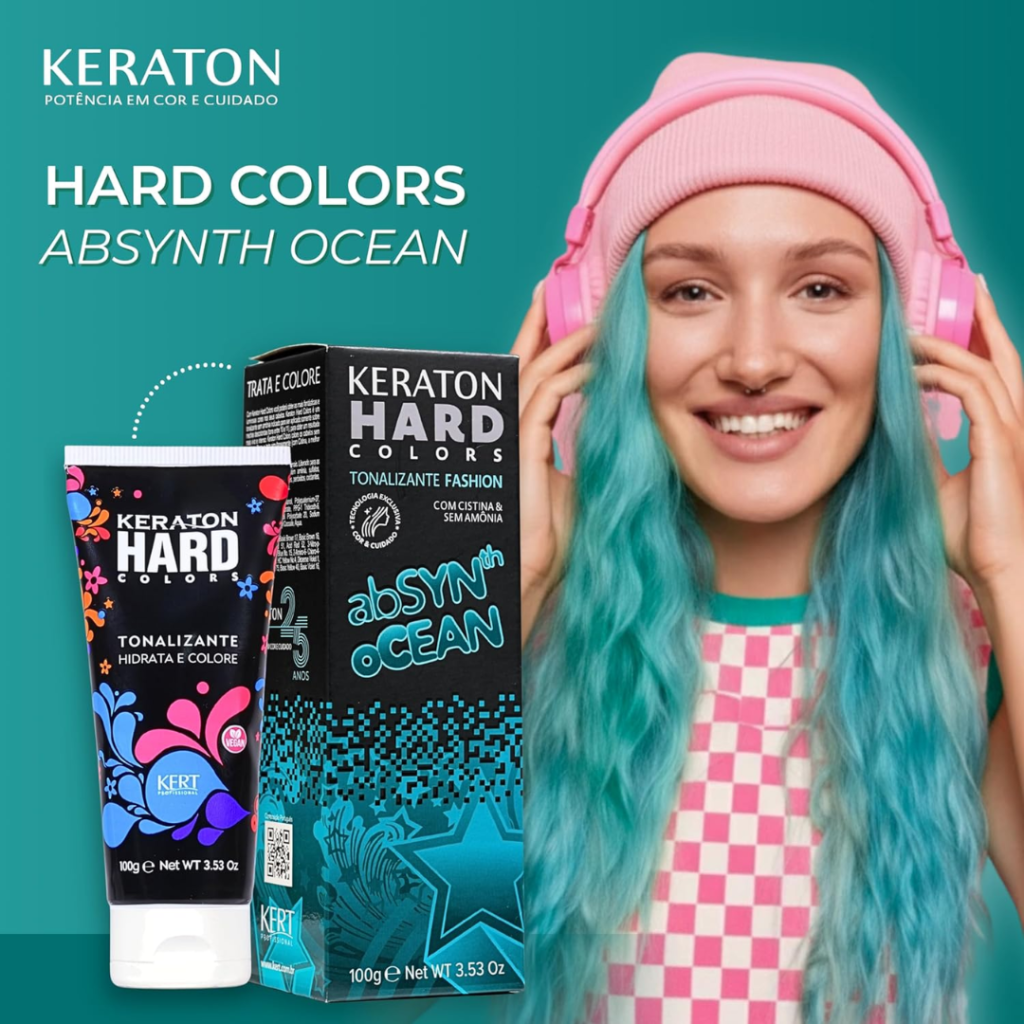 Tonalizante Verde Keraton Hard Color Absynt Ocean 100g