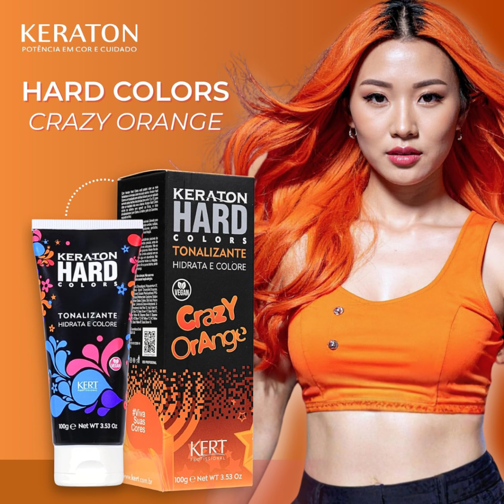 Tonalizante Laranja Keraton Hard Color Crazy Orange 100g