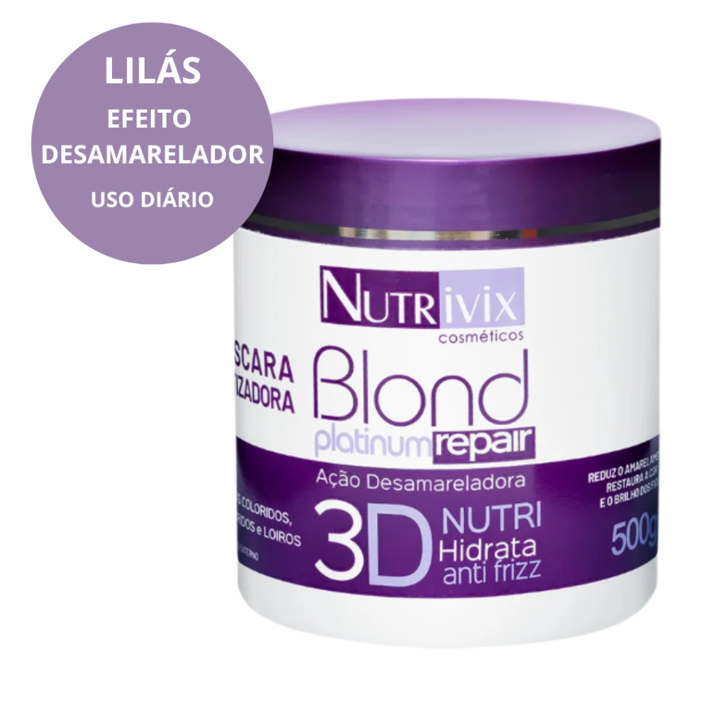 Matizador Loiro Máscara Nutrivix Blond 500g   