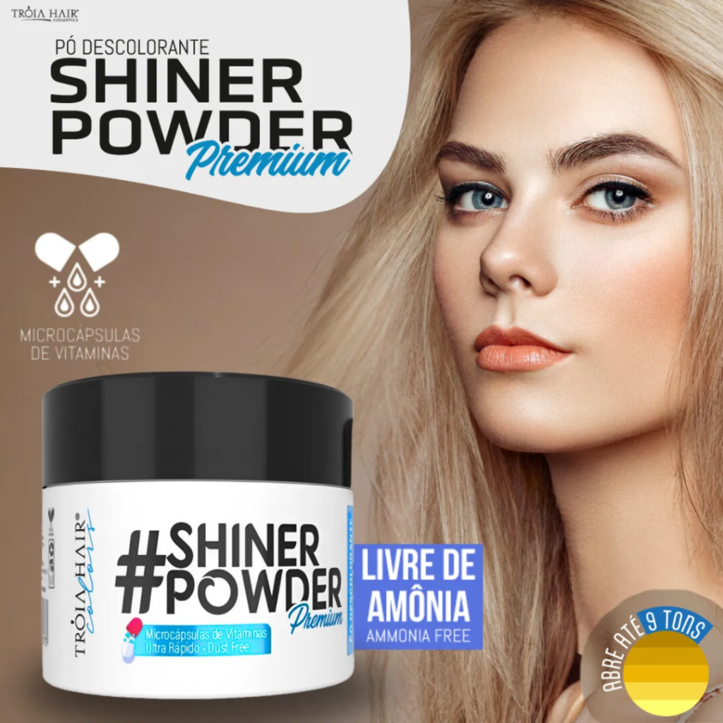 Pó descolorante 50g Tróia Hair Shine Power 9 tons - Pó Azul 