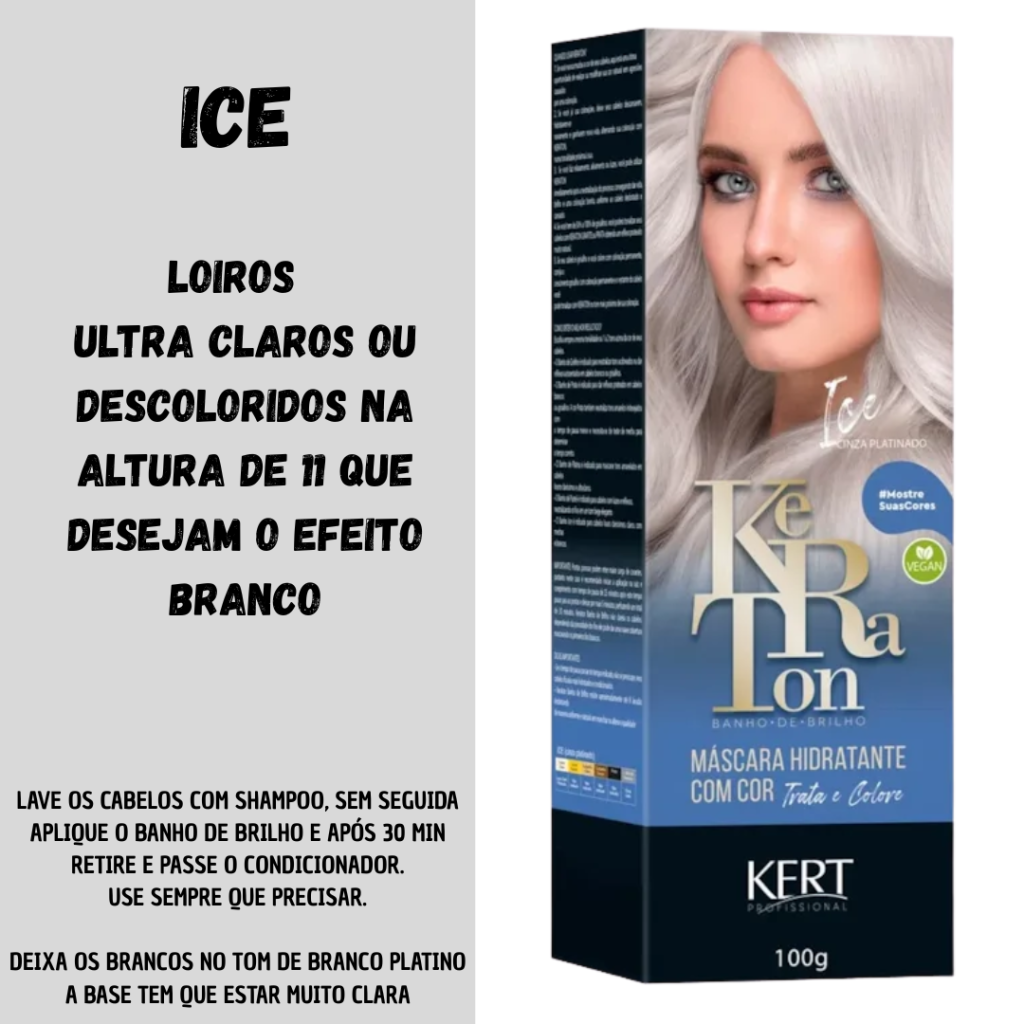 Matizador Loiro Banho de Brilho Keraton Ice 100g 