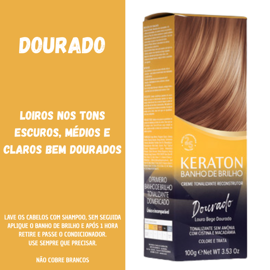 Matizador Loiro Banho de Brilho Keraton Dourado 100g 